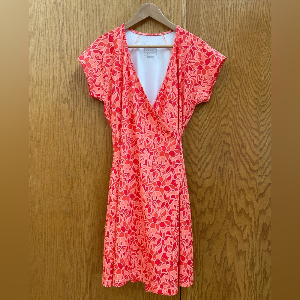 NWOT Merrell Wrap Dress/Cover up, Orange and Peach, size Large